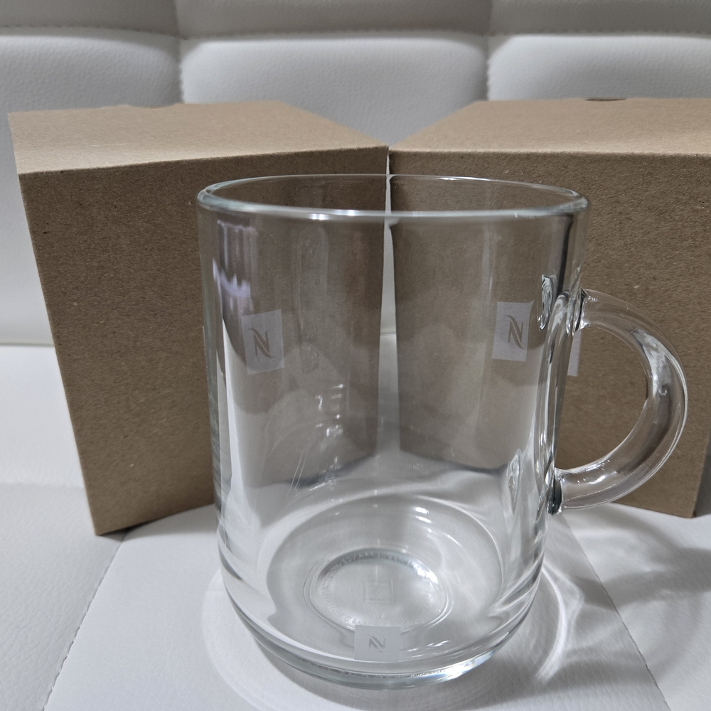 2 Nespresso Vertuo Small Glass Mugs (with Handle)